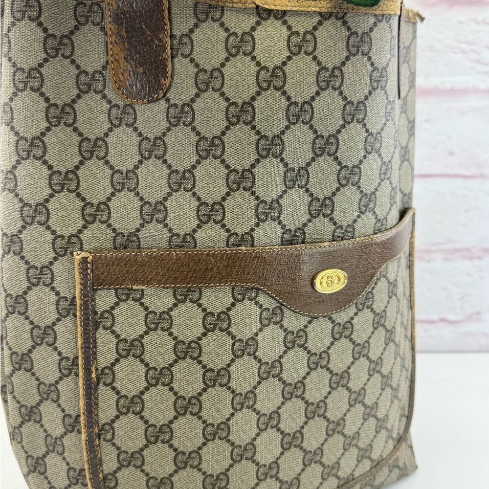 Gucci Vintage Web Sherry Line Beige Monogram Tote - Picture 4 of 15